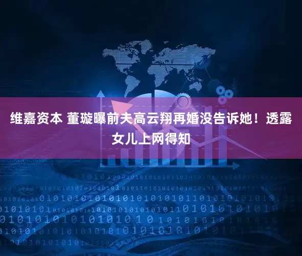 维嘉资本 董璇曝前夫高云翔再婚没告诉她！透露女儿上网得知