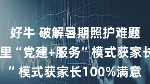 好牛 破解暑期照护难题！普陀这里“党建+服务”模式获家长100%满意